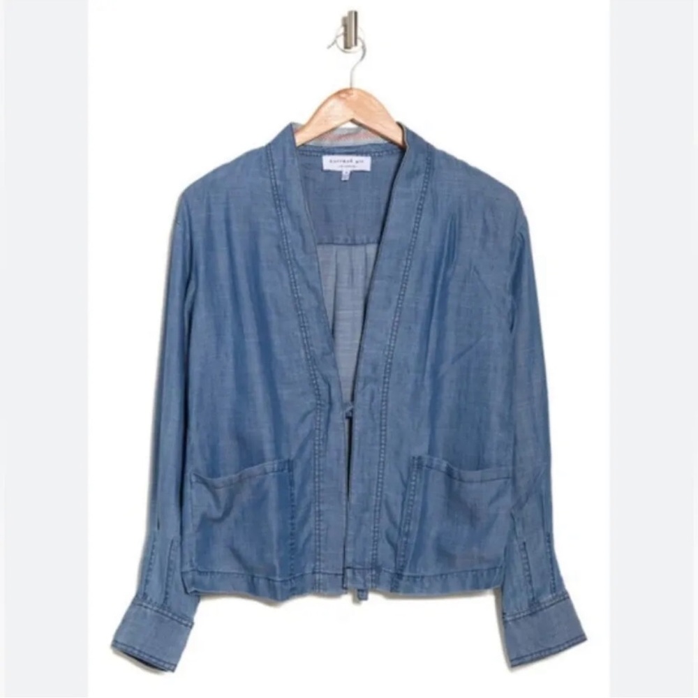 Anthropologie Current Air Chambray Tie Front Kimono Jacket Size S - Never Worn